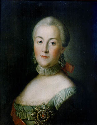 Katharina als Großfürstin (1760), Gemälde von Alexej Antropow
